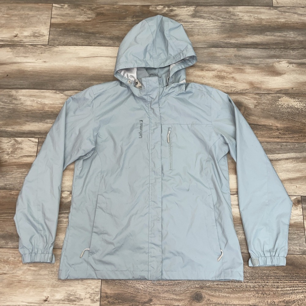 Lafuma Full Zip Jacket Coat Packable Hoodie Womens XL Blue Soft Shell